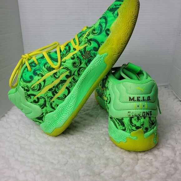 PUMA LAMELO MB.03 La France Mens Size 12 Green/Yellow 379233-01 basketball Shoes - Picture 5 of 12